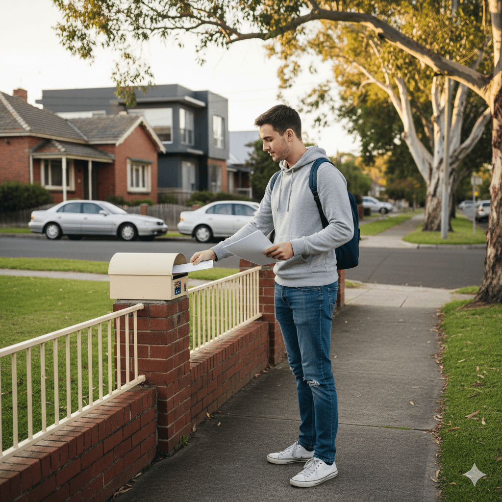 Flyer distributor on foot